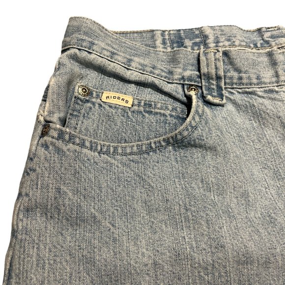 RIDERS BY LEE Jeans Lt Wash 34" Waist Length 39 1/2" Mom Style High Waist - Picture 10 of 16